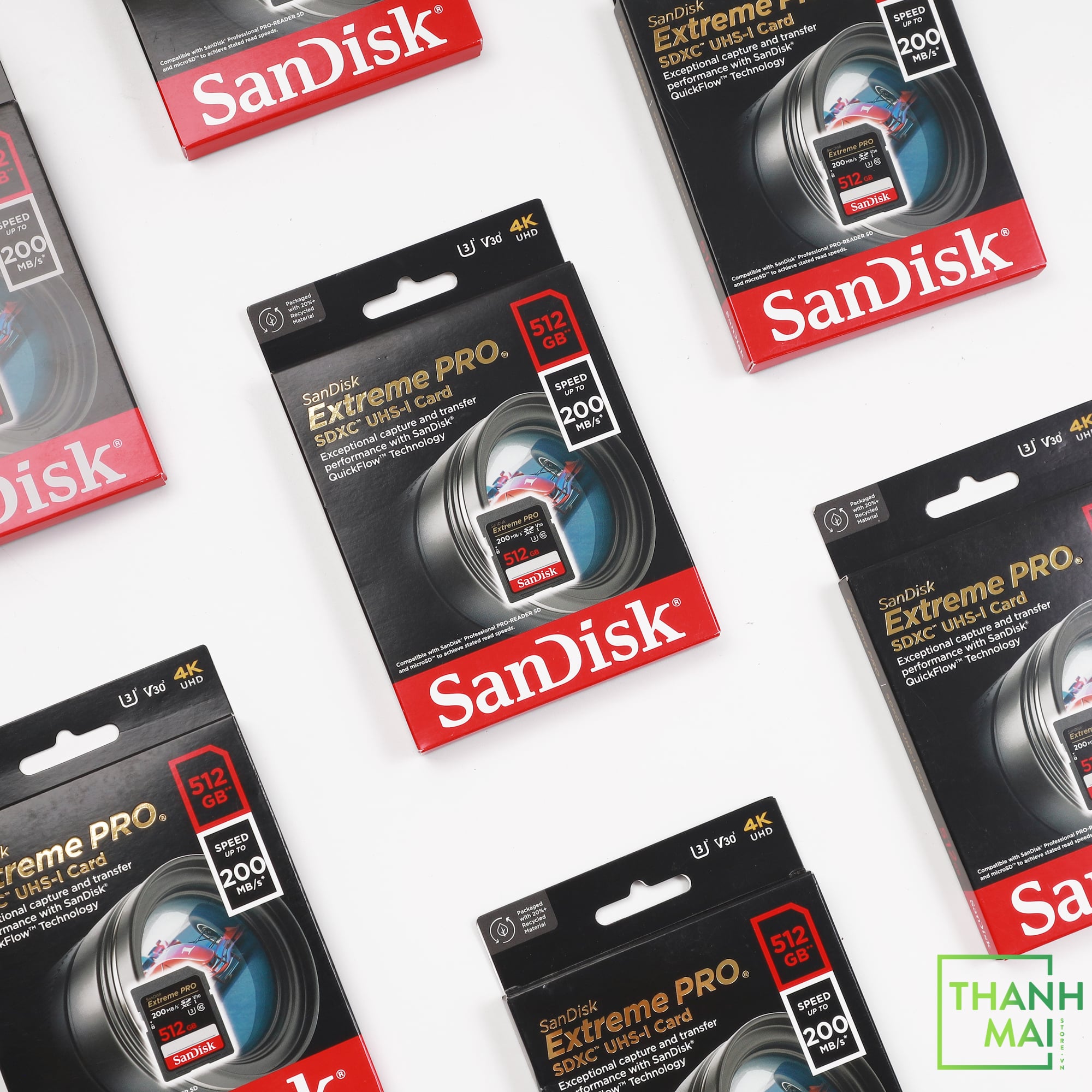 Thẻ nhớ SDXC SanDisk Extreme Pro U3 V30 512GB 200MB/s SDSDXXD-512G-GN4IN