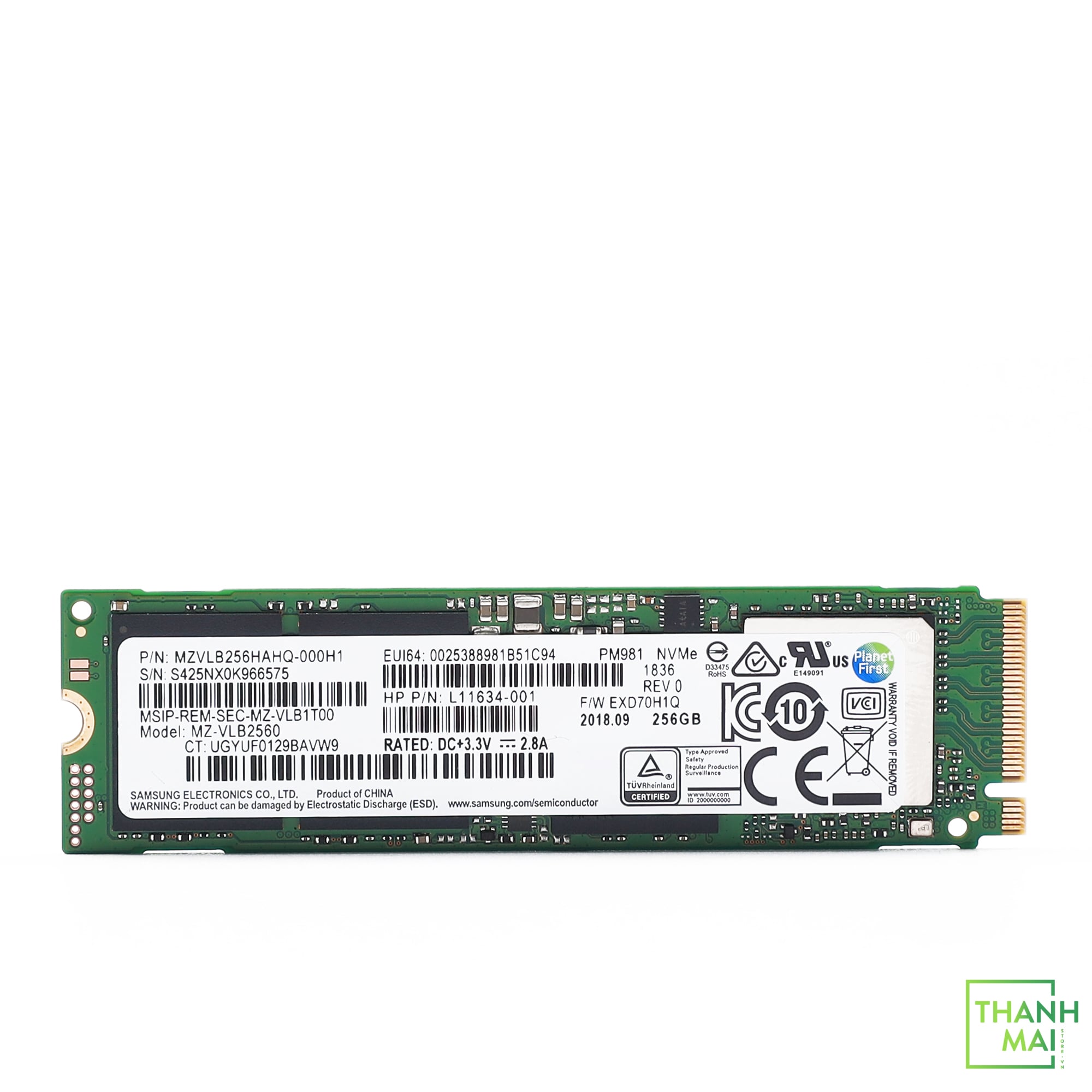 Ổ cứng SSD 256G Samsung PM981 M.2 NVMe PCIe 2280 (MZ-VLB2560)