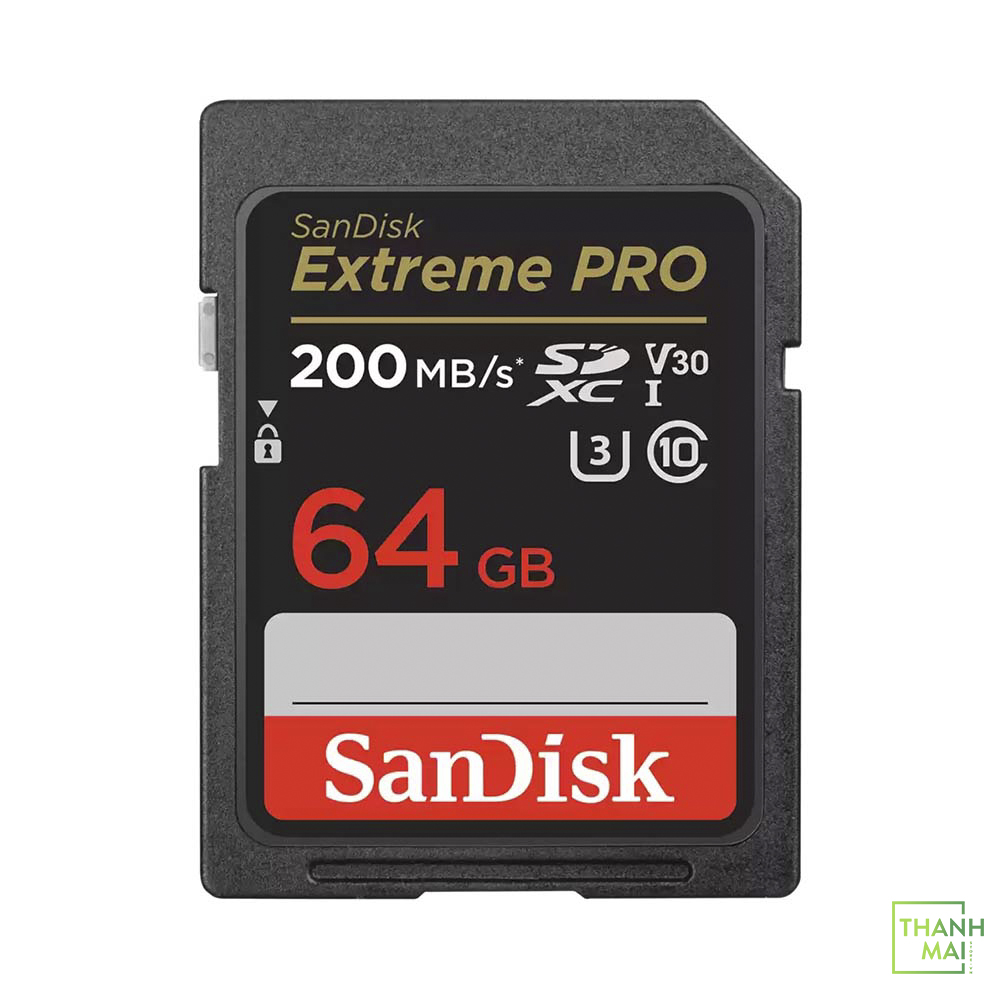 Thẻ nhớ SDXC SanDisk Extreme Pro U3 V30 64GB 200MB/s SDSDXXU-064G-GN4IN