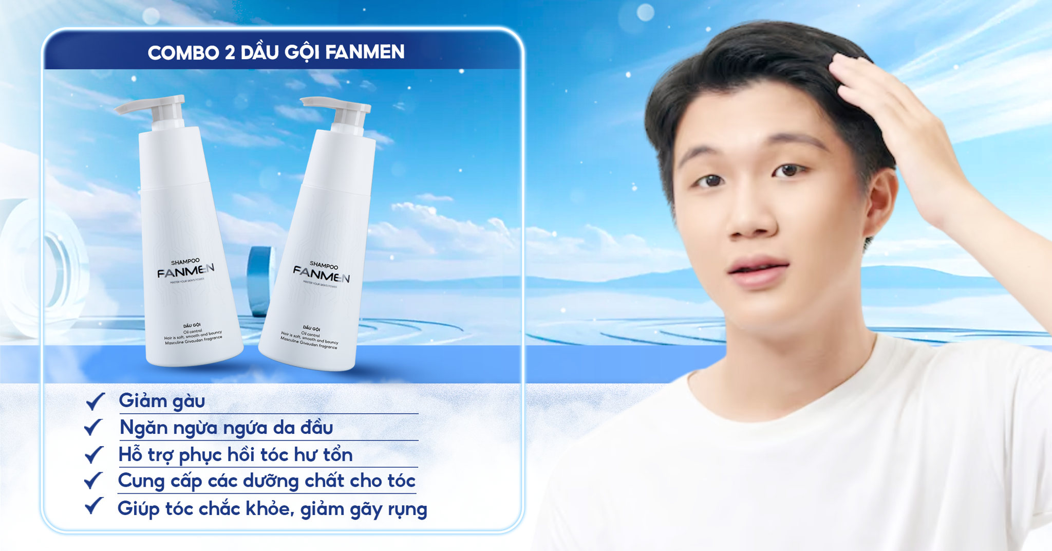Combo 2 dầu gội cho nam Fanmen