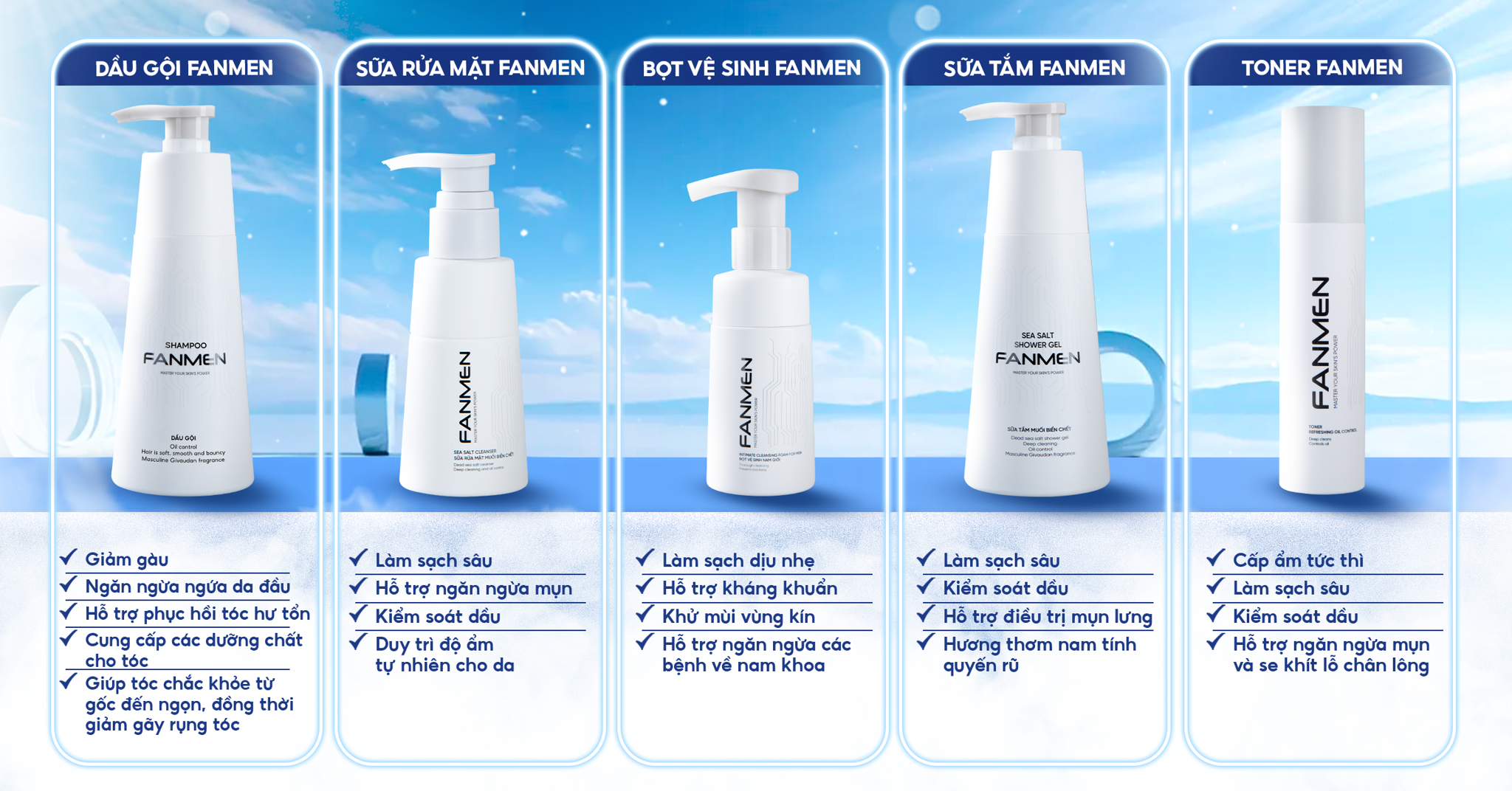 Combo 5 sản phẩm thương hiệu Fanmen
