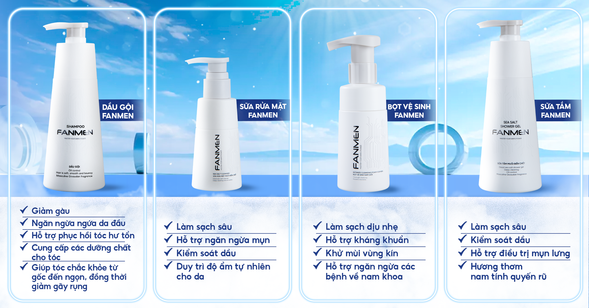 Dầu gội Sữa rửa mặt Sữa tắm Bọt vệ sinh Fanmen