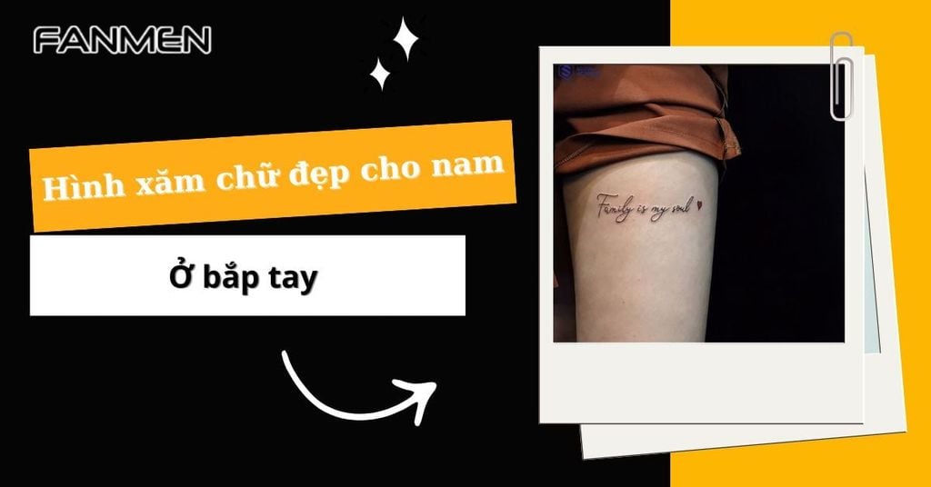Hình xăm chữ đẹp cho nam ở bắp tay