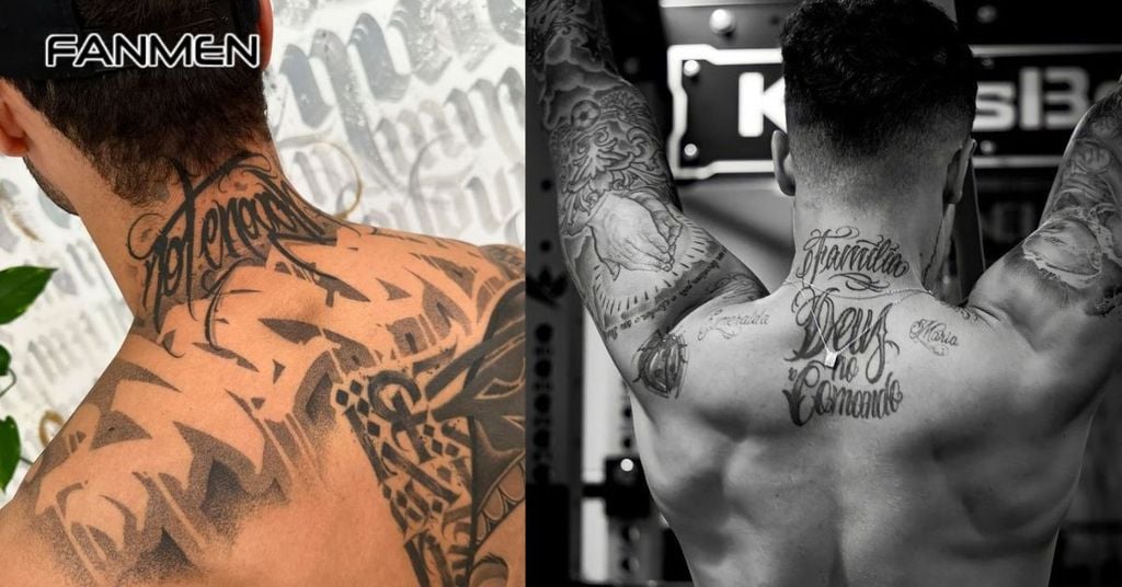 Hình xăm chữ sau gáy nam 10