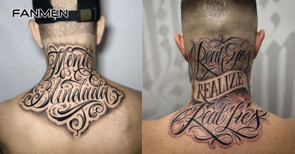 Hình xăm chữ sau gáy nam 2