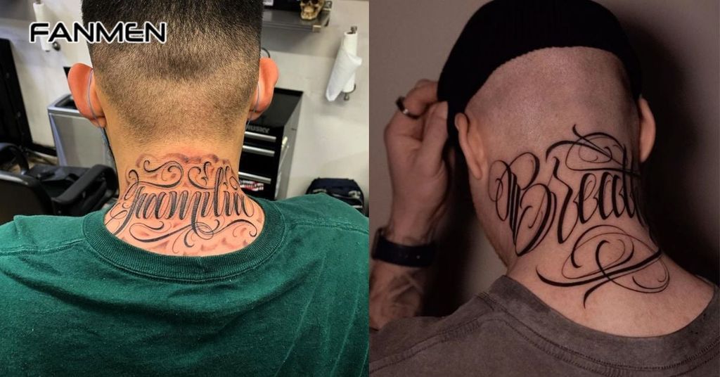 Hình xăm chữ sau gáy nam 6