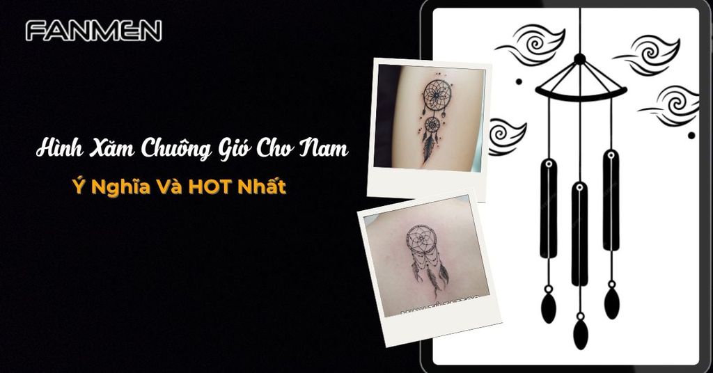 Hình xăm chuông gió cho nam