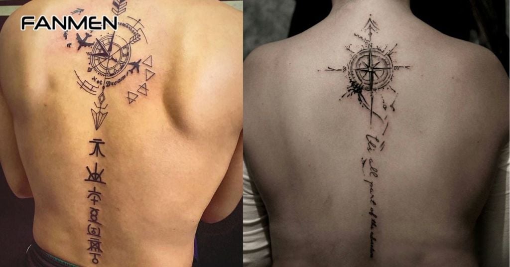 Hình xăm dọc sống lưng cho nam