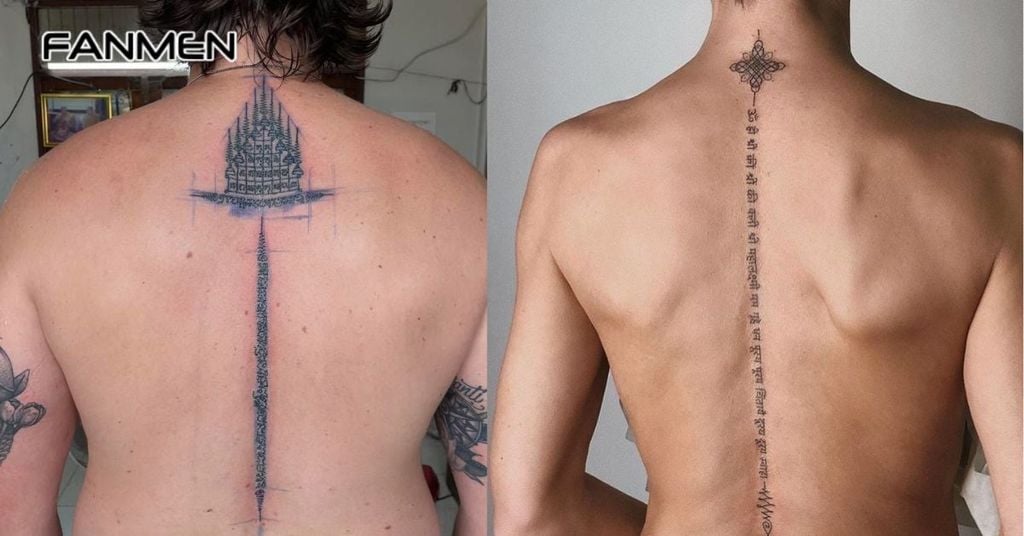 Hình xăm dọc sống lưng cho nam
