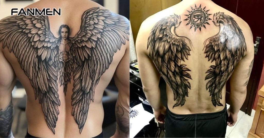 hình xăm đôi cánh sau lưng cho nam