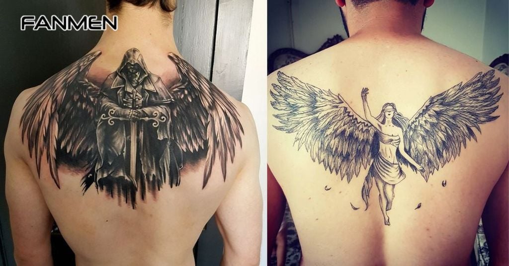 hình xăm đôi cánh sau lưng cho nam