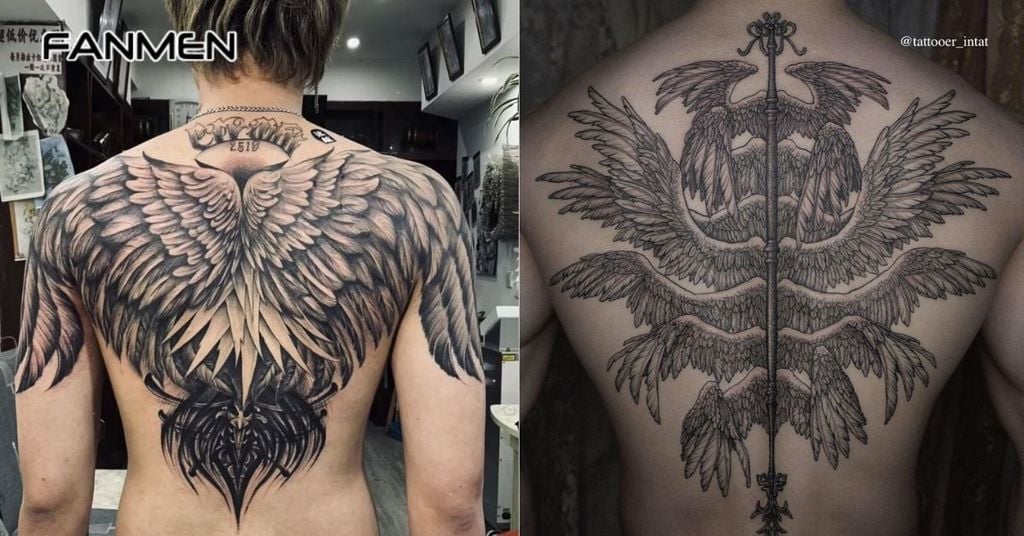 hình xăm đôi cánh sau lưng cho nam