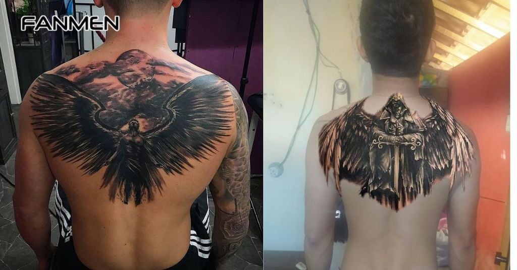 hình xăm đôi cánh sau lưng cho nam