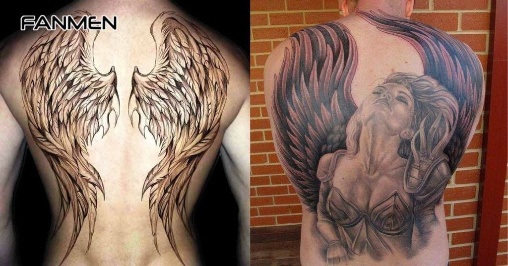 hình xăm đôi cánh sau lưng cho nam