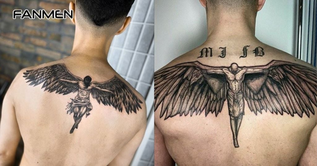 hình xăm đôi cánh sau lưng cho nam