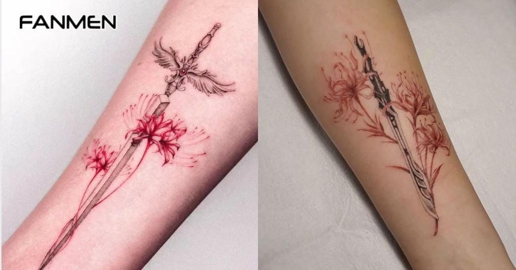 Hình xăm hoa bỉ ngạn 6
