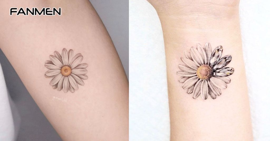 Hình xăm hoa cúc mini 1