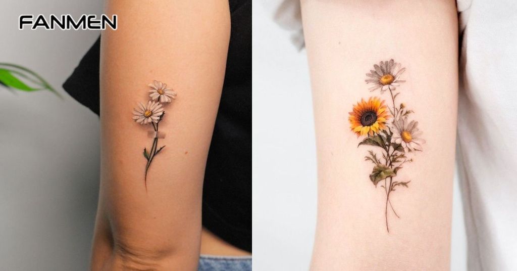 Hình xăm hoa cúc mini 3