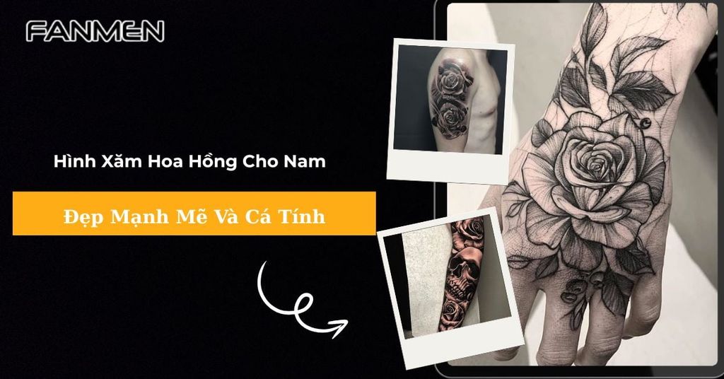Hình xăm hoa hồng cho nam