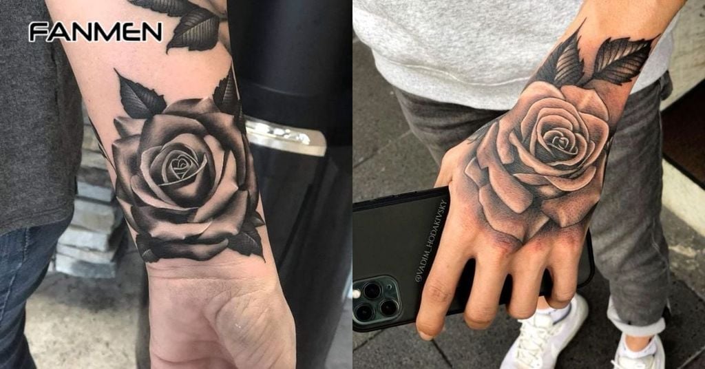 Hình xăm hoa hồng đen 6