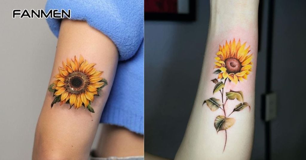 hình xăm hoa hướng dương 3d 2