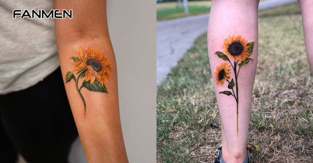 hình xăm hoa hướng dương 3d 5