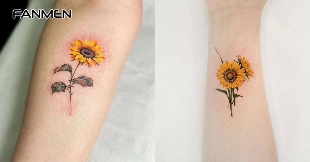hình xăm hoa hướng dương mini 1