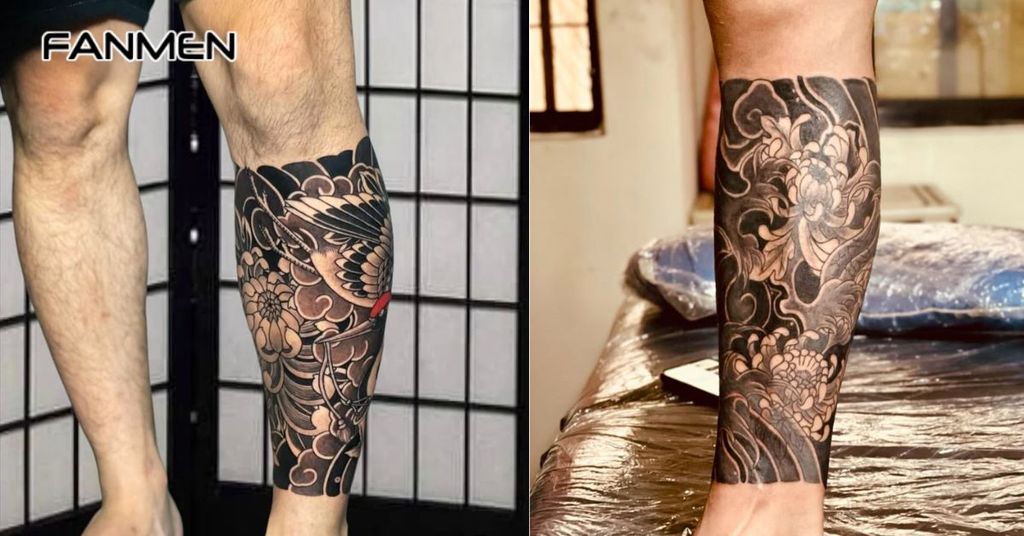 Hình xăm hoa mẫu đơn cá chép 4