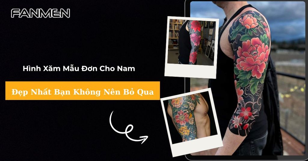 Hình xăm hoa mẫu đơn cho nam