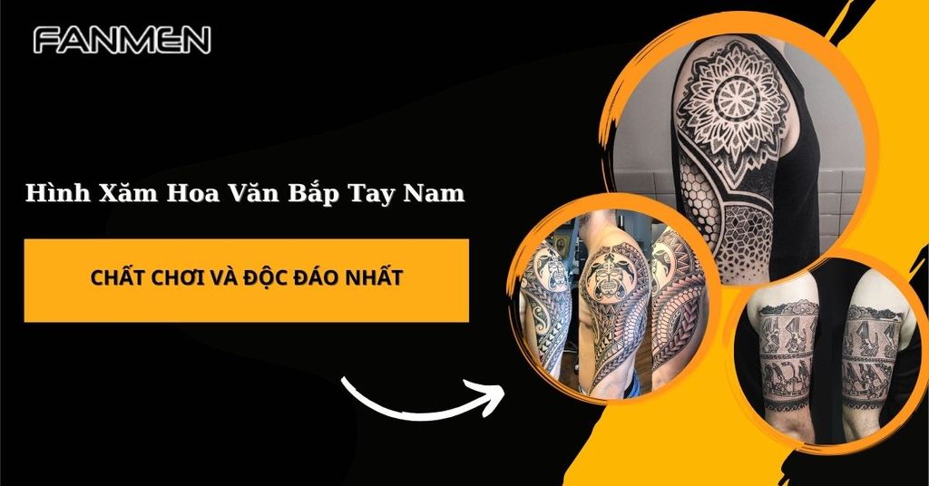Hình xăm hoa văn bắp tay nam