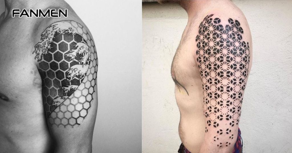 Hình xăm hoa văn bắp tay hình học&nbsp;6