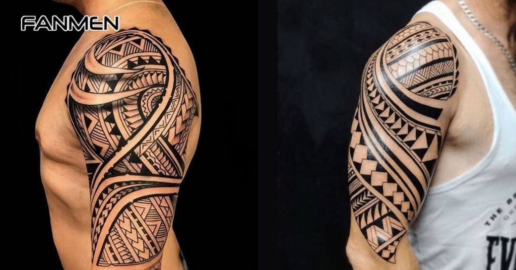 Hình xăm hoa văn bắp tay trống đồng 3