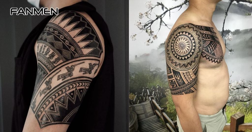 Hình xăm hoa văn bắp tay trống đồng 1