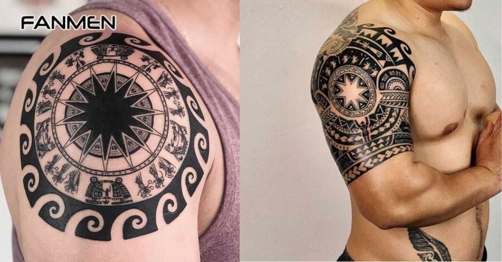 Hình xăm hoa văn bắp tay trống đồng 5