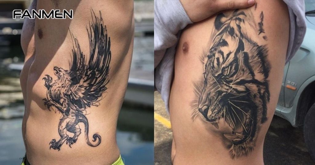 Hình xăm bên hông nam về động vật 1