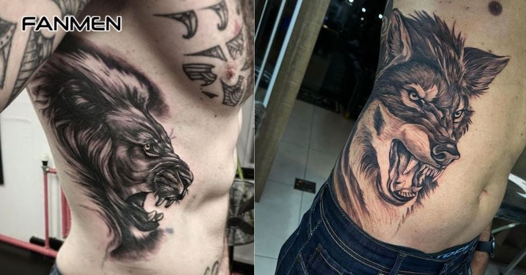 Hình xăm bên hông nam về động vật 2