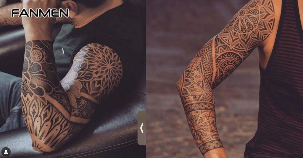 Hình xăm mandala kiểu tattoo sleeve 7