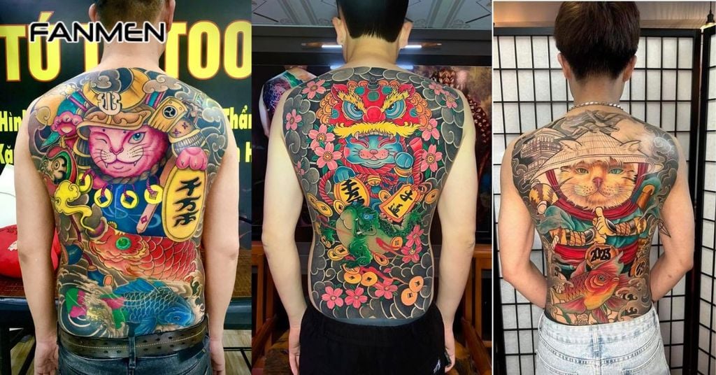 Hình xăm mèo thần tài