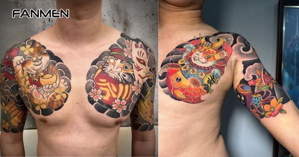 Hình xăm mèo thần tài