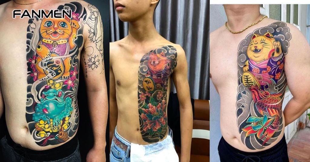 Hình xăm mèo thần tài