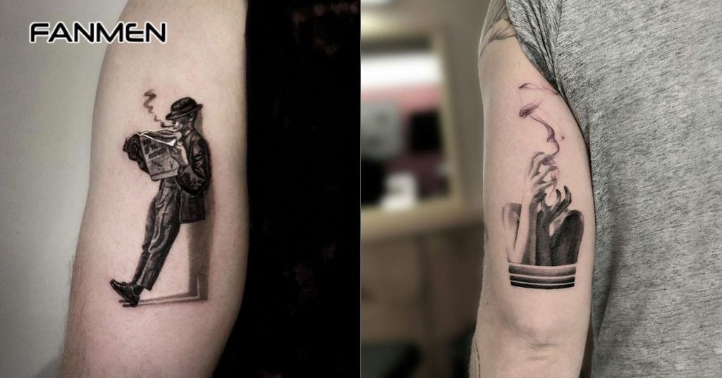 Hình xăm mini nam ở bắp tay