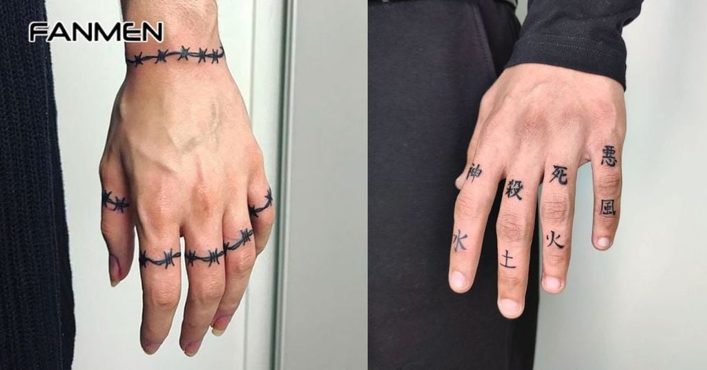 Hình xăm mini cho nam ở ngón tay