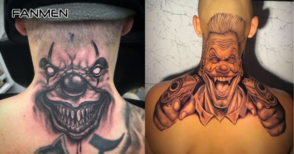 Hình xăm hoa sau gáy nam chất 13