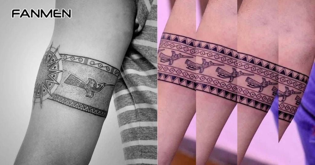 Hình xăm họa tiết trống đồng Việt Nam ở cánh tay 1