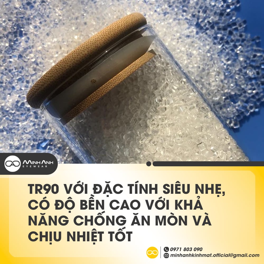 tr90 với đặc tính siêu nhẹ, có độ bền cao với khả năng chống ăn mòn và chịu nhiệt tốt