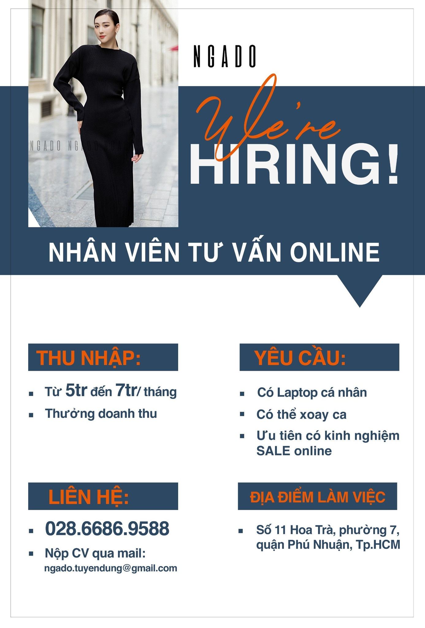 NGADO tuyển dụng: NHÂN VIÊN TƯ VẤN ONLINE