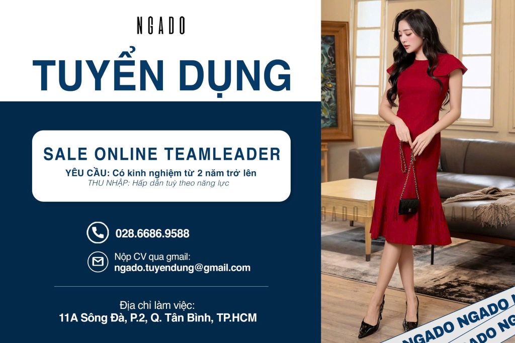 NGADO tuyển dụng: TRƯỞNG NHÓM SALE ONLINE