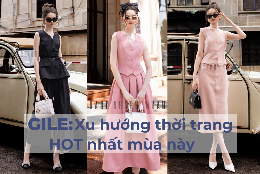 Áo gile tweed nắp túi giả - LEIKA