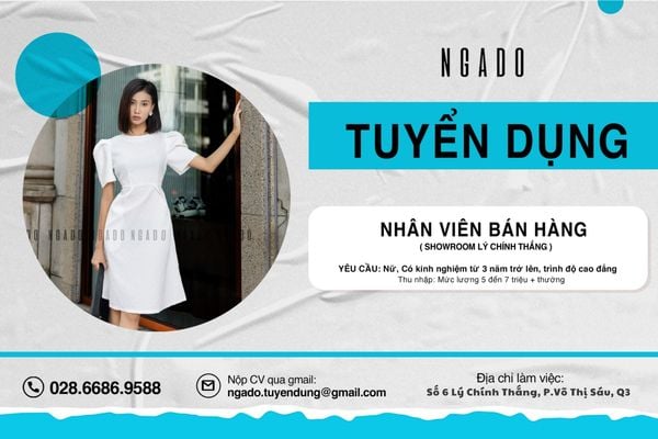 NGADO tuyển dụng: NHÂN VIÊN BÁN HÀNG
