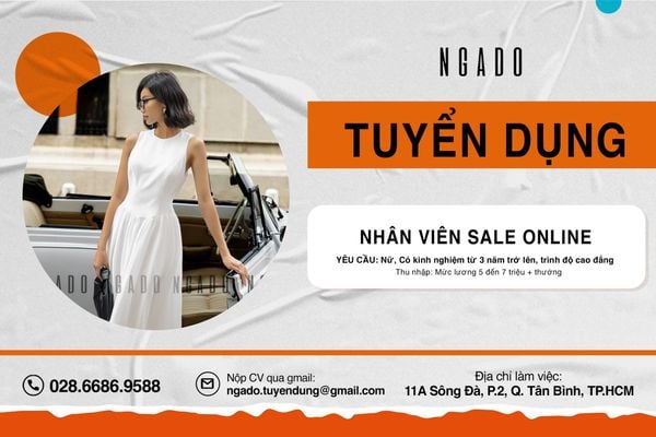 NGADO tuyển dụng: NHÂN VIÊN TƯ VẤN ONLINE (SALE ONLINE)